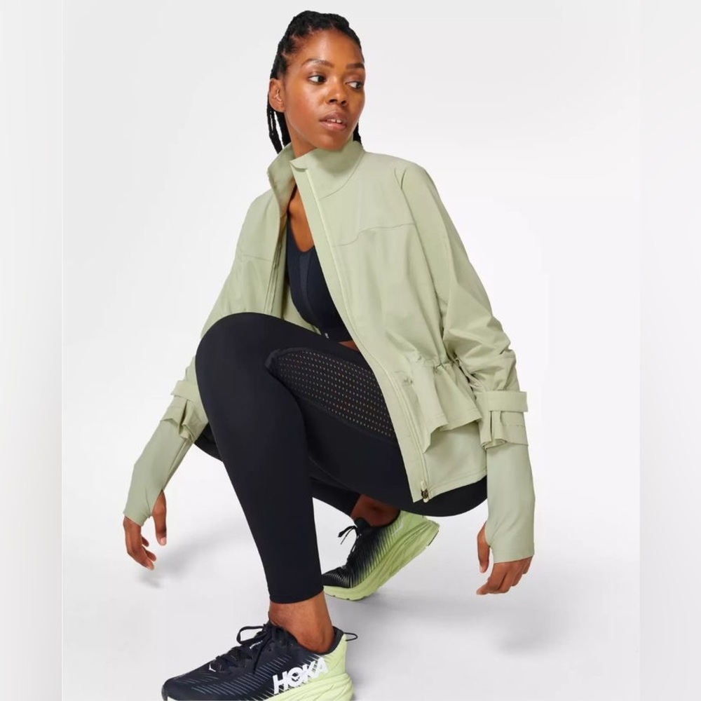 NWT Sweaty Betty Fast Lane Running Athletic Jacket in Sage Green Size XS (0-2)